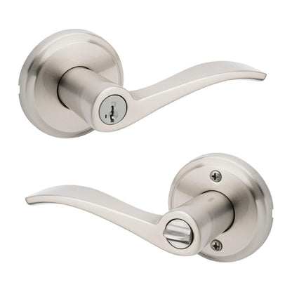 Kwikset Sedona Manija de Entrada con Cerradura y Llave - Entry - Níquel Satinado