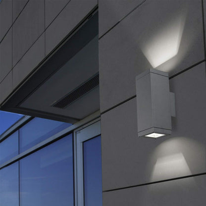Leds C4 10471 Afrodita Arbotante para Exterior, Rectangular, 310mm, 2X E-26 Par30, 75W, Gris Urbano