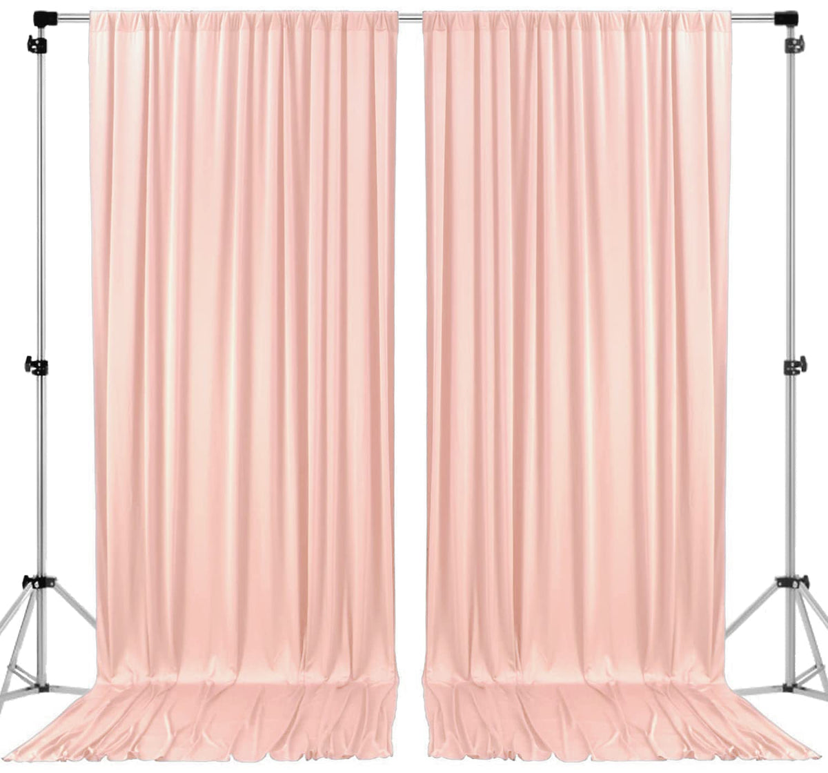 AK TRADING CO. Cortinas tipo telón de poliéster de 10 pies de ancho x 12 pies de largo, paneles de cortinas con bolsillos para barra, decoración de ventanas de boda, ceremonia de fiesta, hogar (rubor)