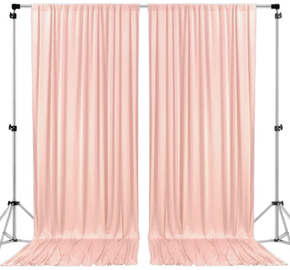 AK TRADING CO. Cortinas tipo telón de poliéster de 10 pies de ancho x 12 pies de largo, paneles de cortinas con bolsillos para barra, decoración de ventanas de boda, ceremonia de fiesta, hogar (rubor)