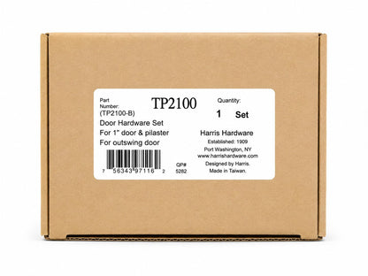 Harris Hardware TP2100 - Juego completo de accesorios para puerta de salida, 2,5 cm Puerta 1-1/4 pulgadas. Pilaster