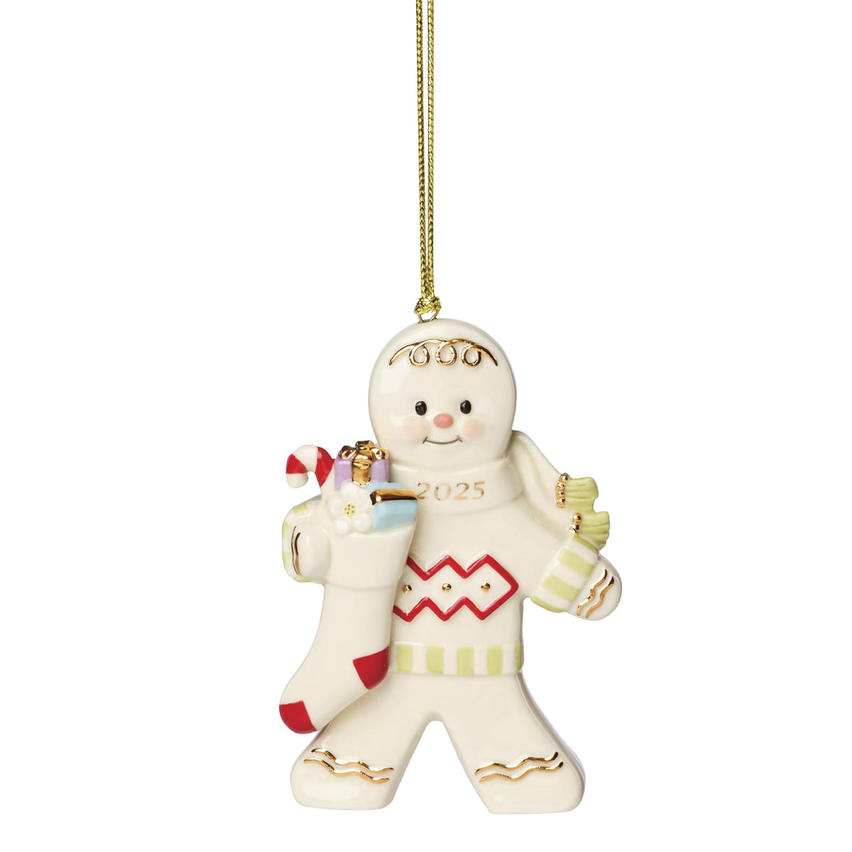 Lenox Adorno Navideño de Porcelana Tinker Bell en Trineo, Disney 2025 - Pan de jengibre