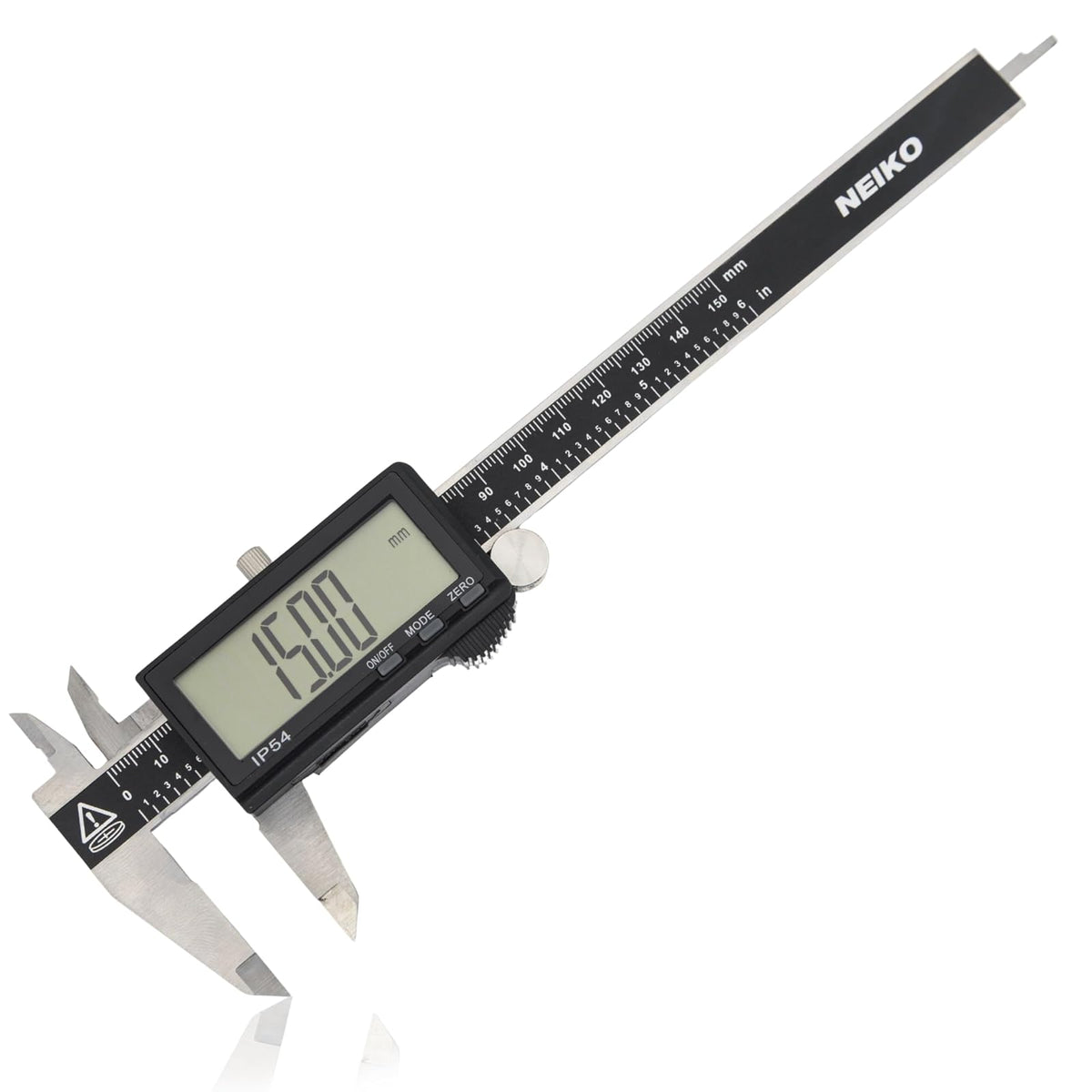 NEIKO 01401A Calibre digital electrónico de 6 pulgadas, acero inoxidable, pantalla LCD grande, conversiones de medición para pulgadas, milímetros y fracciones
