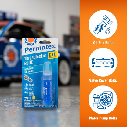 Permatex Threadlocker Azul Gel de Resistencia Media 24010, 10 g