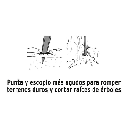 Truper BAP-175E, Barreta para tierra dura de 1"x 175 cm, escoplo 67 mm, recomendado para uso agrícola