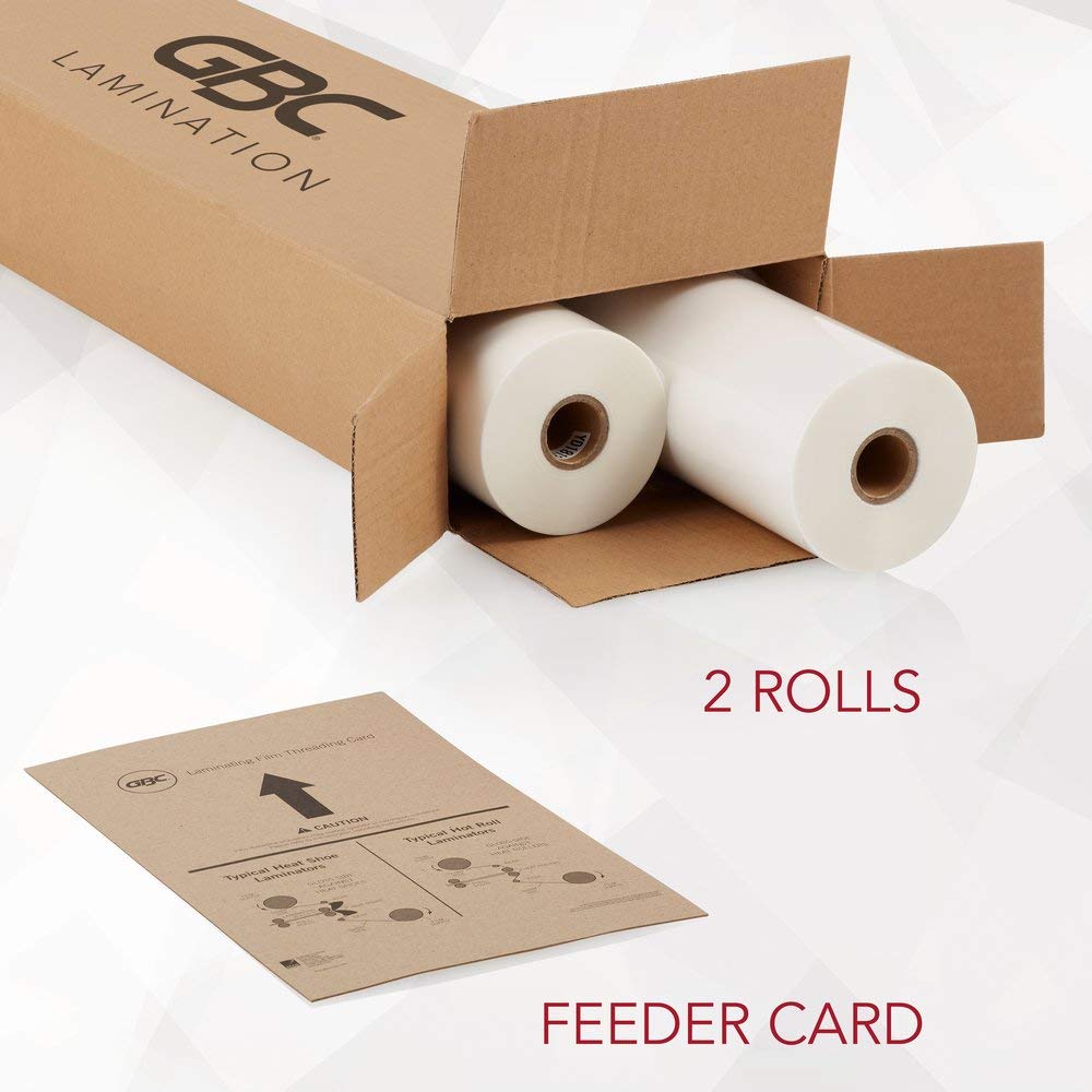 GBC Thermal Laminating Film, Rolls, NAP I, 1 Inch Poly-In Core, 1.5 Mil, 25" x 500', 2 Pack (3000004)
