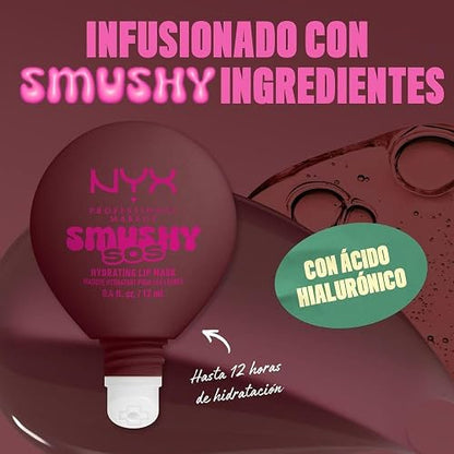 NYX Professional Makeup, Smushy SOS, Mascarilla Hidratante para Labios, Tono Coconut Calm (Café)