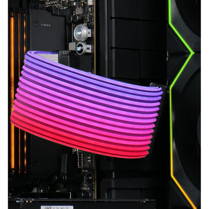 Lian Li Strimer inalámbrico de 24 pines - driver incluido - Cable de extensión de alimentación RGB direccionable - Strimer L-Connect 3.0 Control inalámbrico - Tira LED para cables de PC de placa base