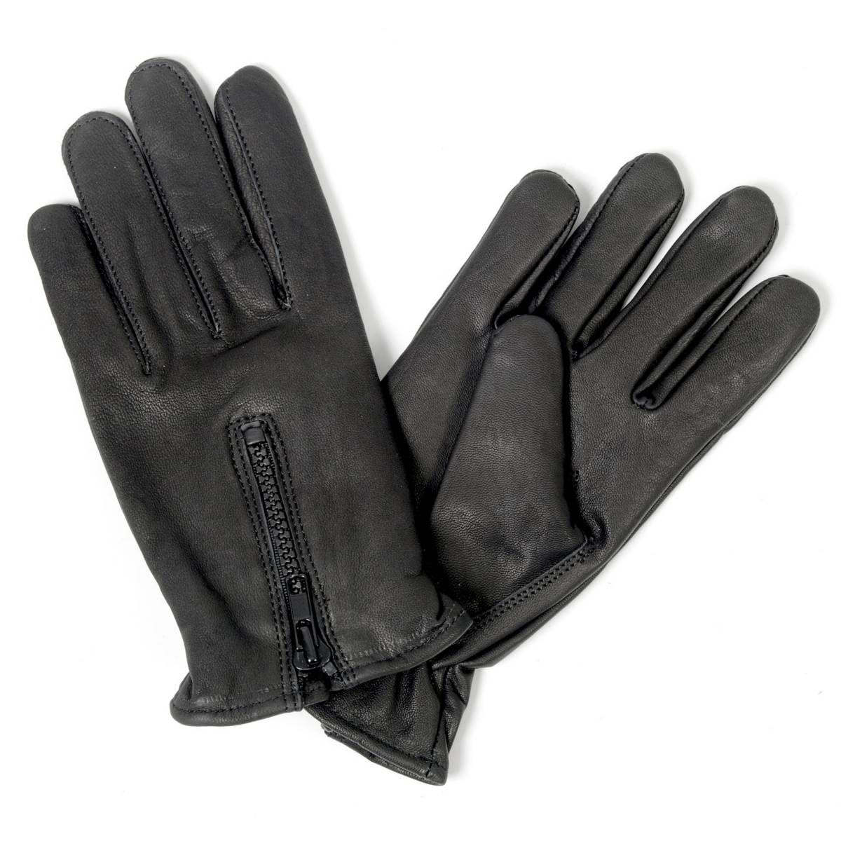 Hot Leathers - Guantes de Piel con Forro Polar (tamaño Mediano), Color Negro
