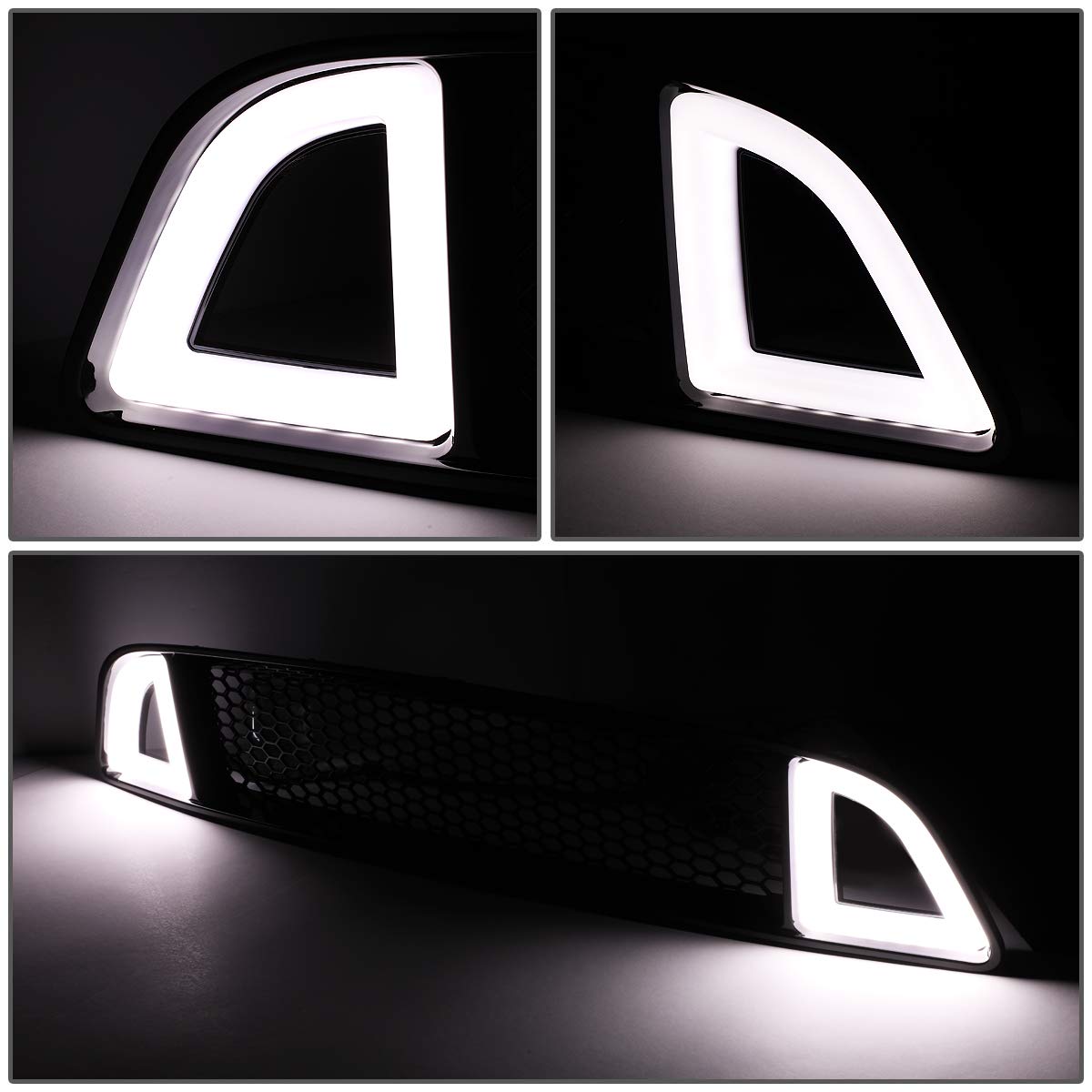 DNA Motoring Rejilla Frontal LED para Ford Mustang GT Auto 2013-2014 Negro