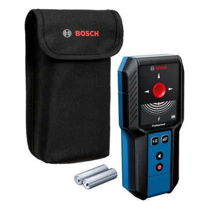 Bosch GMS120-27 Escáner de Pared | Escáner detector de pared multifunción con indicación central, buscador de pernos de metal para electricistas