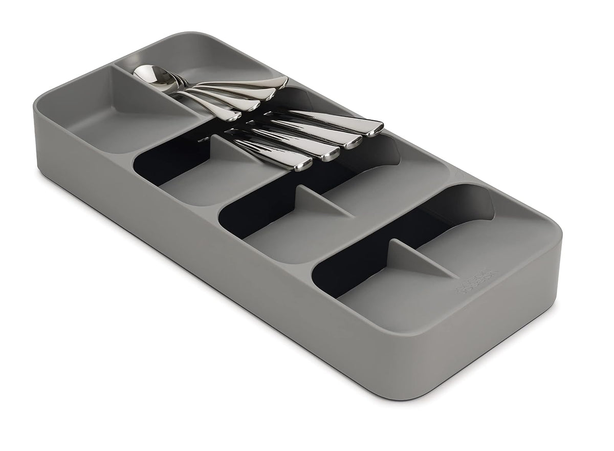 Organizador de cubiertos compacto grande DrawerStore - Gris