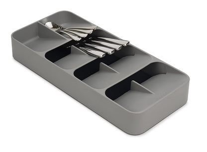 Organizador de cubiertos compacto grande DrawerStore - Gris
