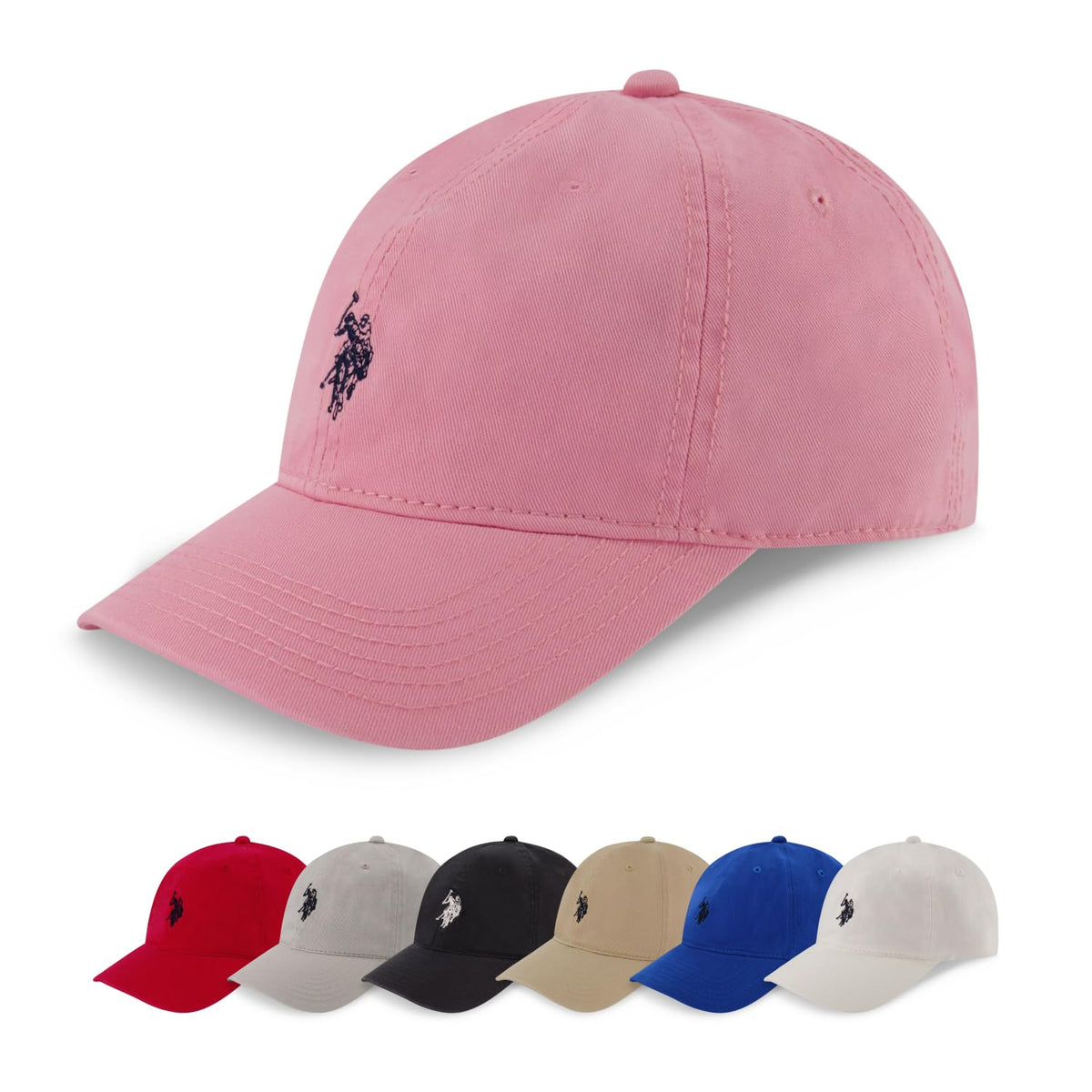 U.S. Polo Assn. U.s. Polo Assn. Gorra de béisbol Ajustable de Sarga de algodón Lavado para Hombre con Logotipo de Pony y ala Curvada Gorra de béisbol para para Hombre - Rosado - Talla Única