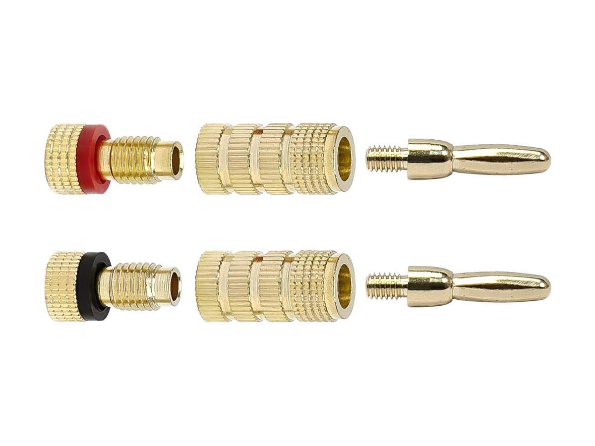 Monoprice Conectores Banana Plugs Chapados en Oro 24K, para Bocinas - 20 pairs