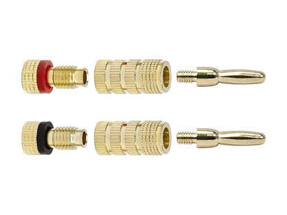 Monoprice Conectores Banana Plugs Chapados en Oro 24K, para Bocinas - 20 pairs