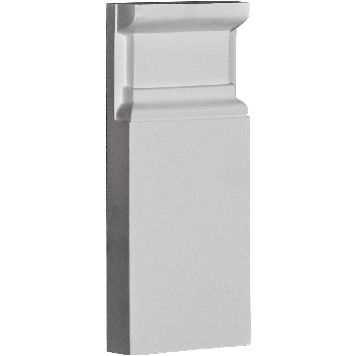 Ekena Millwork PB03X09X01AR Bloques de zócalo artesanal, 3 3/4 pulgadas de ancho x 9 1/8 pulgadas de alto x 1 1/8 pulgadas de alto, imprimado