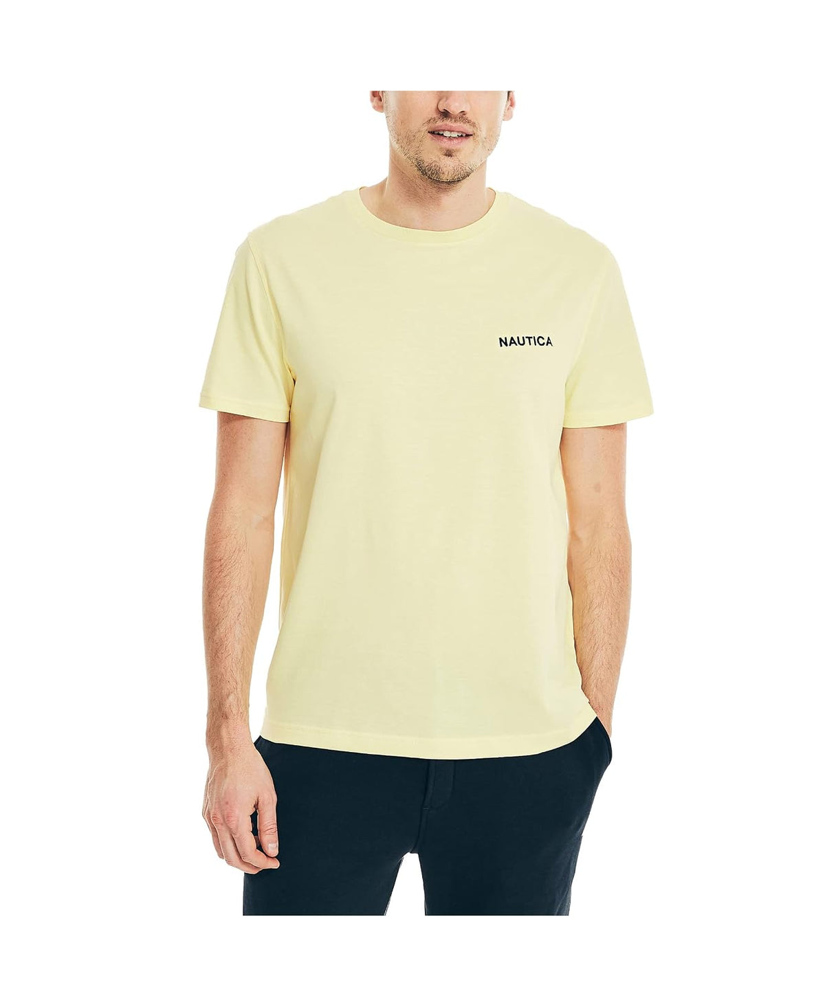 Nautica Playera Cuello Redondo para Hombre, Manga Corta - G - Maíz sólido