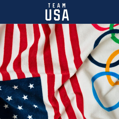 Franco Collectibles Team USA Paris Olympics - Toalla de baño de algodón súper Suave, 60 x 30 Pulgadas, (Producto con Licencia Oficial)