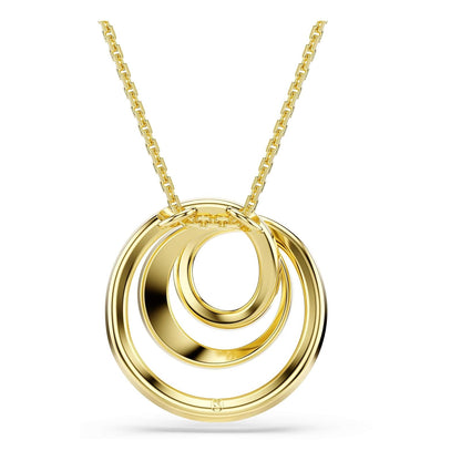 Collar de Swarovski Hyperbola, corte redondo, blanco, baño de oro