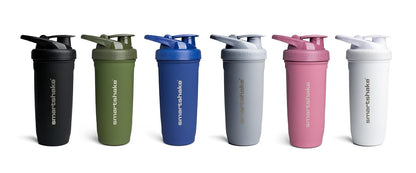 SmartShake Reforce Gris Botella Mezcladora de Acero Inoxidable 900 ml, Libre de BPA