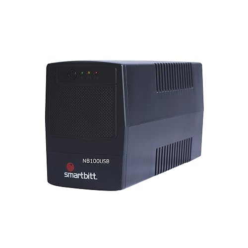 Smartbitt No Break, Regulador Y Supresor De Picos: Ideal para Apagones con Batería para Energía De Respaldo 6 Contactos - 1000Va - Negro