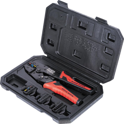 Klein Tools Crimpadora de Carraca 5 Cavidades para Terminales 10-22 AWG - Kit de prensado de 5 piezas
