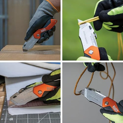 Cuchillo plegable multiusos | Hoja retráctil, cuerpo de metal resistente, cambio rápido de hoja