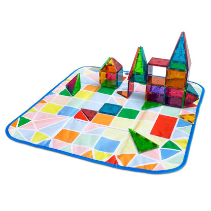Magna-Tiles - Papelera de Almacenamiento y Alfombra de Juegos interactiva, Plegable con Asas para Sala de Juegos, clóset, recámara, organización del hogar y Aula, cubeta de 32 x 28 x 8 Pulgadas