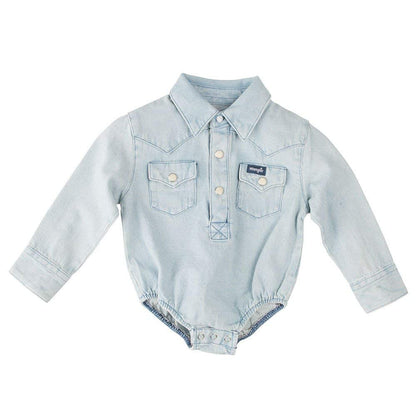 Wrangler Western Long Sleeve Denim Bodysuit camisa bebé-niño
