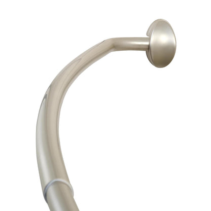 Zenna Home E35603BN01, cortinero de regadera Curva de Aluminio NeverRust, 111.76 cm a 182.88 cm, níquel Satinado, Níquel Satinado, 44"-72", 1