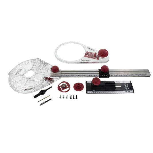 Milescraft 1219 - Kit de guía circular para cortar círculos de precisión para cortar y enrutar círculos de 1.5 pulgadas hasta 52 pulgadas con base desplazada