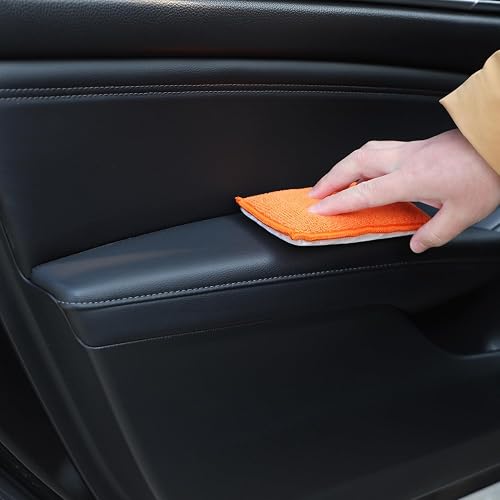 SPTA - Esponja de Limpieza Interior de Automóvil, 8 Unidades, aplicador de Cera de Microfibra para Automóvil, Barco, Madera, mármol y Motocicleta, 6 x 3.3 x 0.8 Pulgadas, Naranja