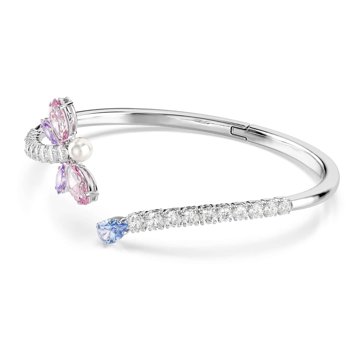 Swarovski x Ariana Grande - Pulsera oficial con motivo de libélula, cristales multicolores de corte mixto, acabado rodio, parte de la colección Ariana Libélula