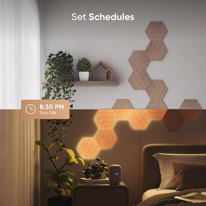Nanoleaf Elements - Kit de expansión de iluminación LED inteligente con 3 hexágonos de aspecto madera