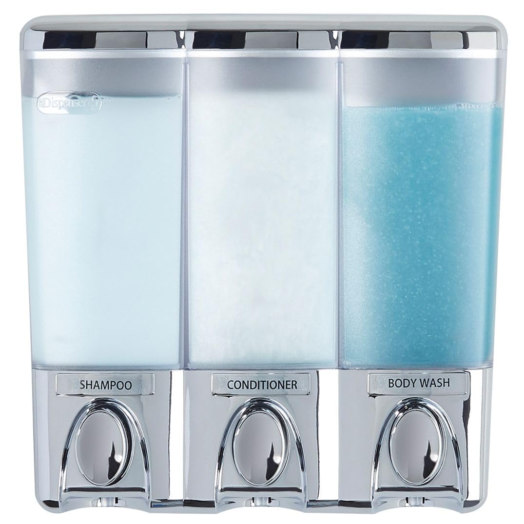 Better Living Products Clear Choice Dispenser Dispensador de Ducha, Cromado, 3 Compartimentos, 1, 1 - 3 compartimentos - Cromado
