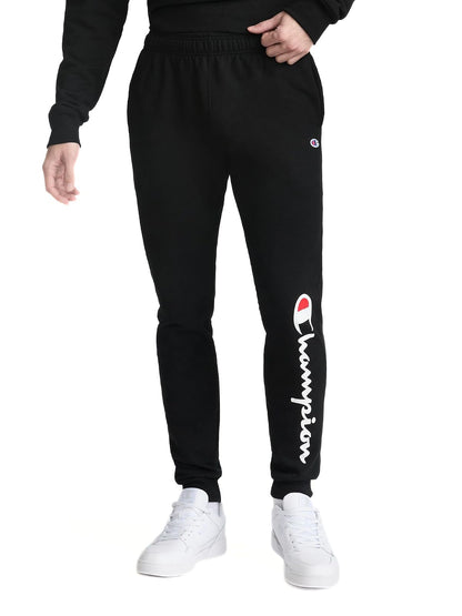 Champion Powerblend Pantalón Deportivo para Hombre - XL Alto - Negro Script