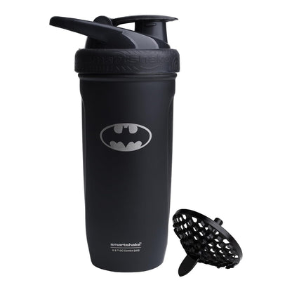 SmartShake Reforce Acero Inoxidable DC Comics, Batman, 900ml, Botella Mezcladora de Proteínas, Libre de BPA