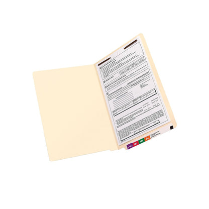 Smead Carpeta de archivos con cierre de pestaña final, Shelf-Master®, pestaña de corte recto reforzada, 1 sujetador, tamaño legal, Manila, 50 por caja (37110)