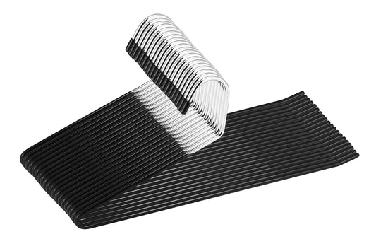 Jeronic Pant Hangers, 20 Pack Steel, Black