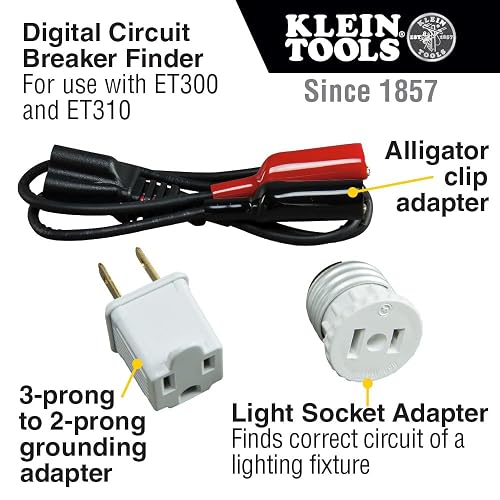 KLEIN TOOLS ET310KIT | Kit Cortacircuitos Digital | GFCI | Cables Y Estuche | Encuentra cortacircuitos y revisa tomas GFCI con un kit completo que incluye probador, cables, adaptadores y estuche.