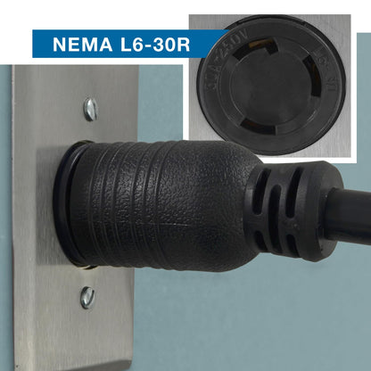 Conntek 29139-180 - Cable de alimentación de Bloqueo de 15 pies para Modelo L6-30P a Modelo SJTW 10/3, 30 amperios, 250 voltios