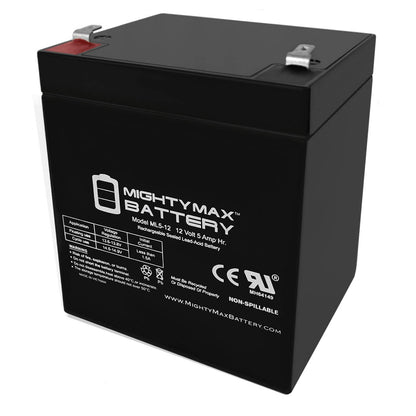 Mighty Max Battery ML5-12 - Batería Recargable (12 V, 5 Ah)