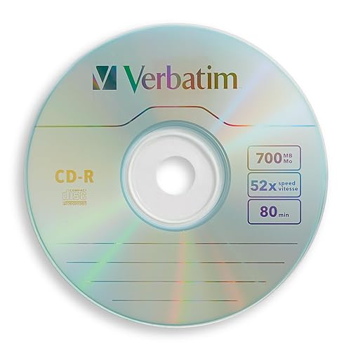 Verbatim 700 MB 52x 80 Minute Branded Recordable Disc CD-R, 100-Disc Spindle 94554