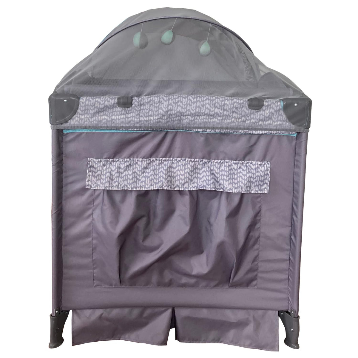 Prinsel Cuna Mecedora Aura 3 en 1, Gris y Azul, con Capota, Mosquitero, Cambiador, Módulo Electrónico, Ruedas, hasta 18 kg