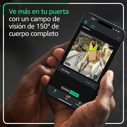 Timbre con cámara Blink (modelo más reciente): video HD de cuerpo completo, batería que dura dos años y configuración fácil. Incluye sistema Sync Module Core (blanco)