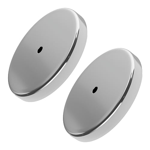 Master Magnetics Cierre de Imán Redondo RB80PRCX2 | Placa Cromada, Agujero Central 0.27", Diámetro 3.2", Grosor 0.445", 100 lb, Plata, Paquete de 2