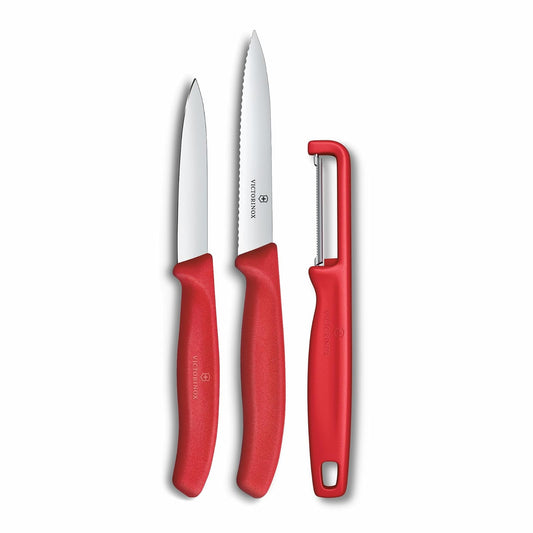 Set de Cuchillos Mondadores y Pelador, Swiss Classic, 3 piezas, Rojo