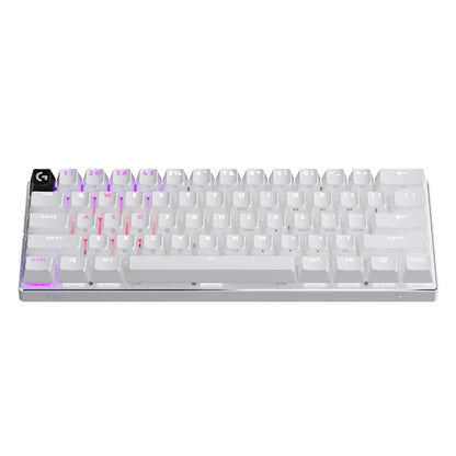 Logitech G Pro X 60 Lightspeed, Teclado inalámbrico para Juegos, 60% TKL mecánico Ultra Compacto para PC, RGB LIGHTSYNC, Teclas de PBT de Doble Moldeado, interruptores ópticos GX táctiles - Blanco