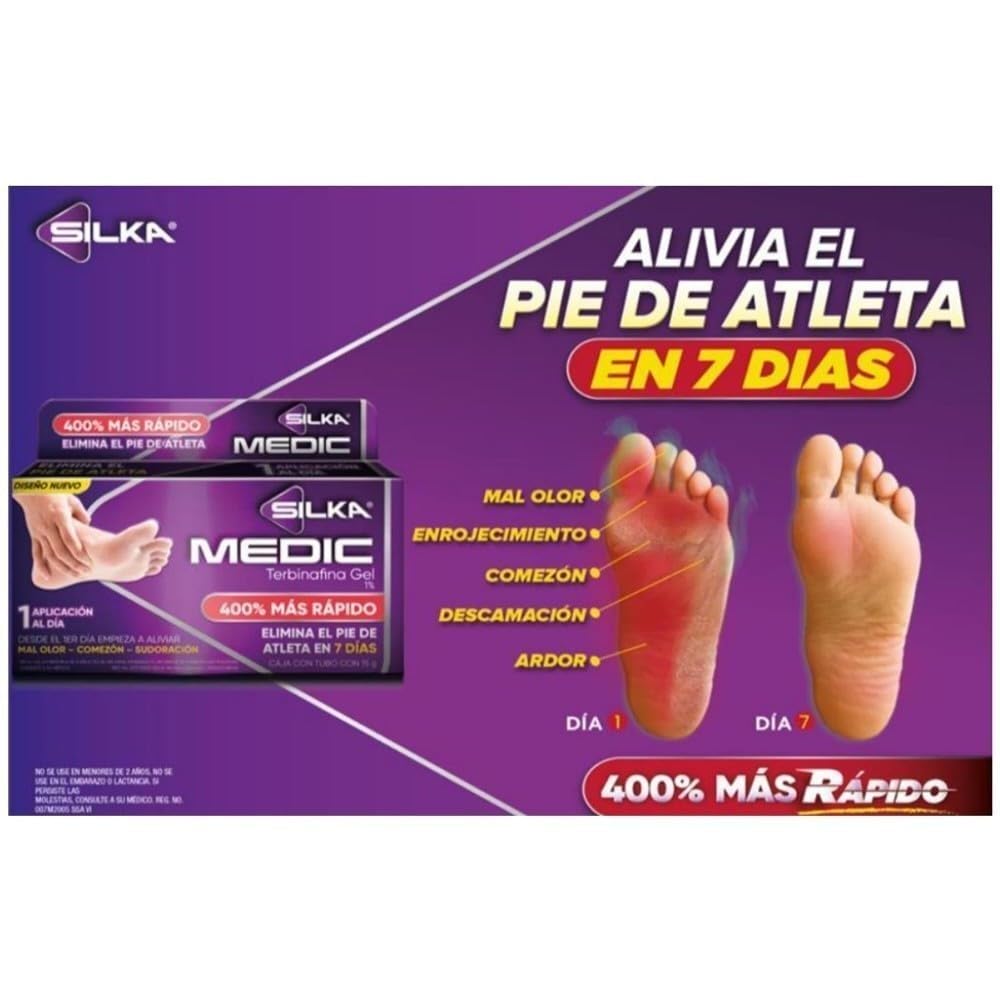 2 Pack SILKAMEDIC Antimicótico Con Terbinafina Gel 30g + Spray 150ml